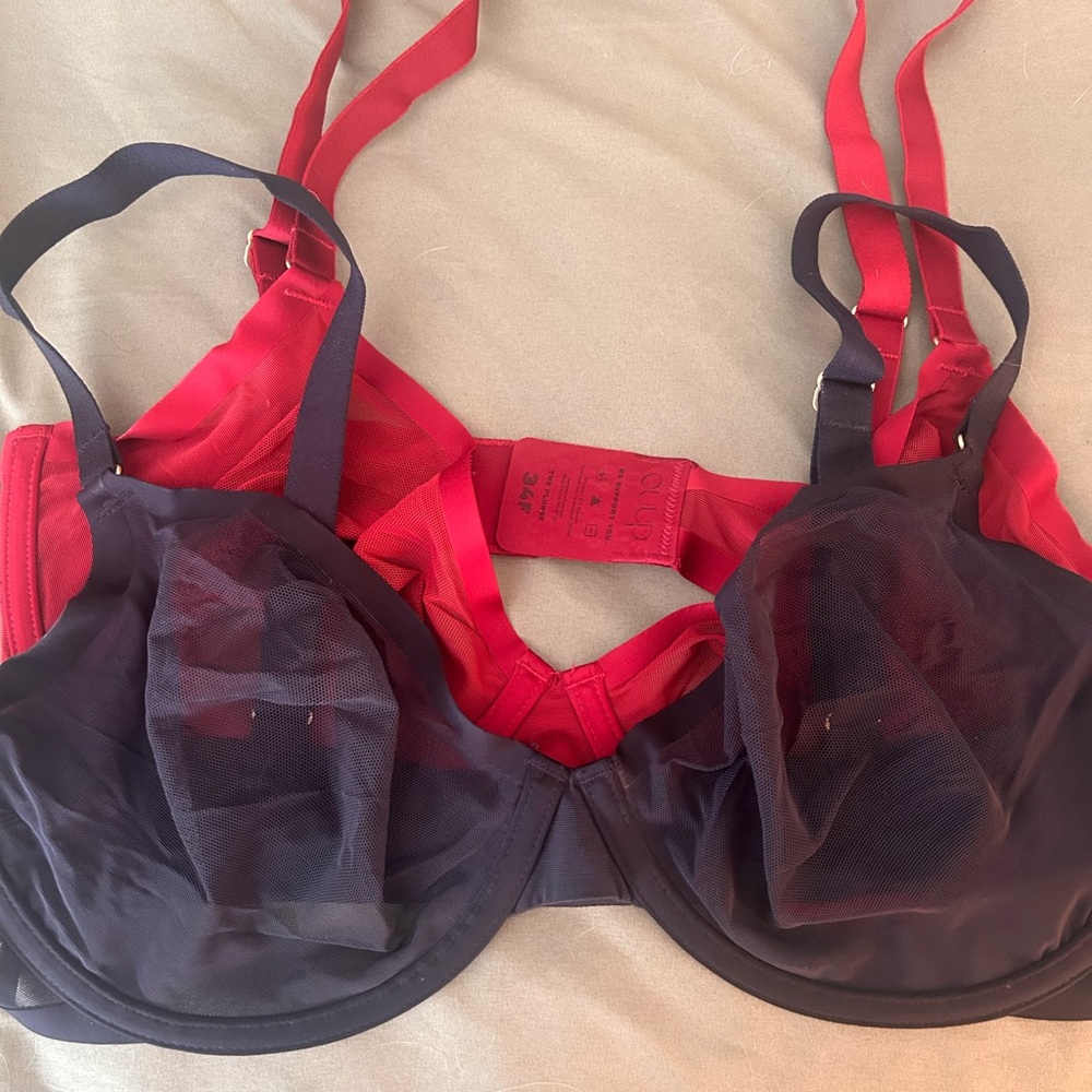 Set of 2 34F Cuup The Plunge Mesh Bras